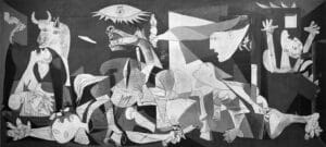 Picasso's painting immortalized the scenes of horror when Guernica was bombed on behalf of General Franco's forces. The painting remains an emblem of resistance to the dishonesty of powerful aggressors: at the time, Franco denied responsibility for the horrors, claiming that "the Reds" had "destroyed Guernica" themselves in an attempt to court world sympathy.