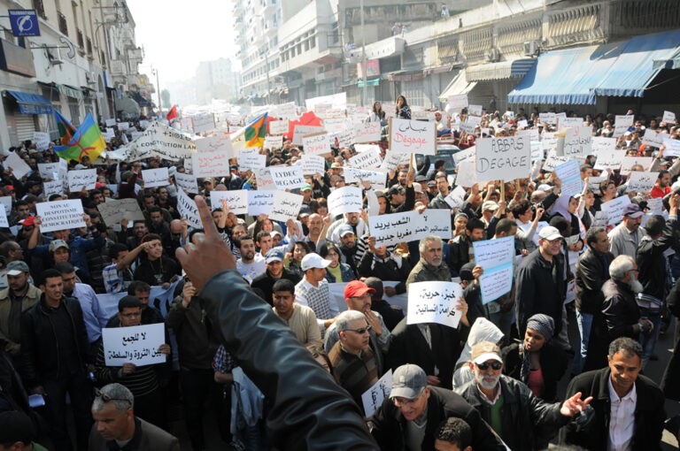 A large street protest in Morocco for reform and bread