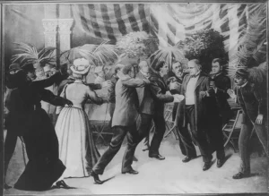 1905 artist's rendering of the assassination of William McKinley. Photo Credit: Library of Congress.