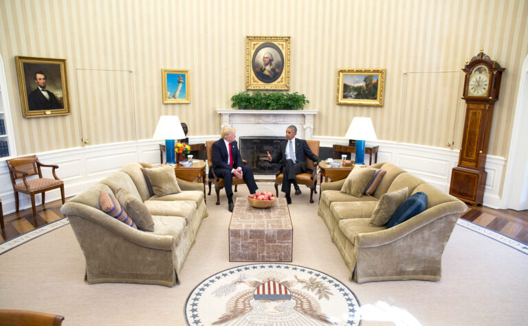 President Barack Obama meets with President-elect Donald Trump in the Oval Office, Nov. 10, 2016. (Official White House Photo by Pete Souza)