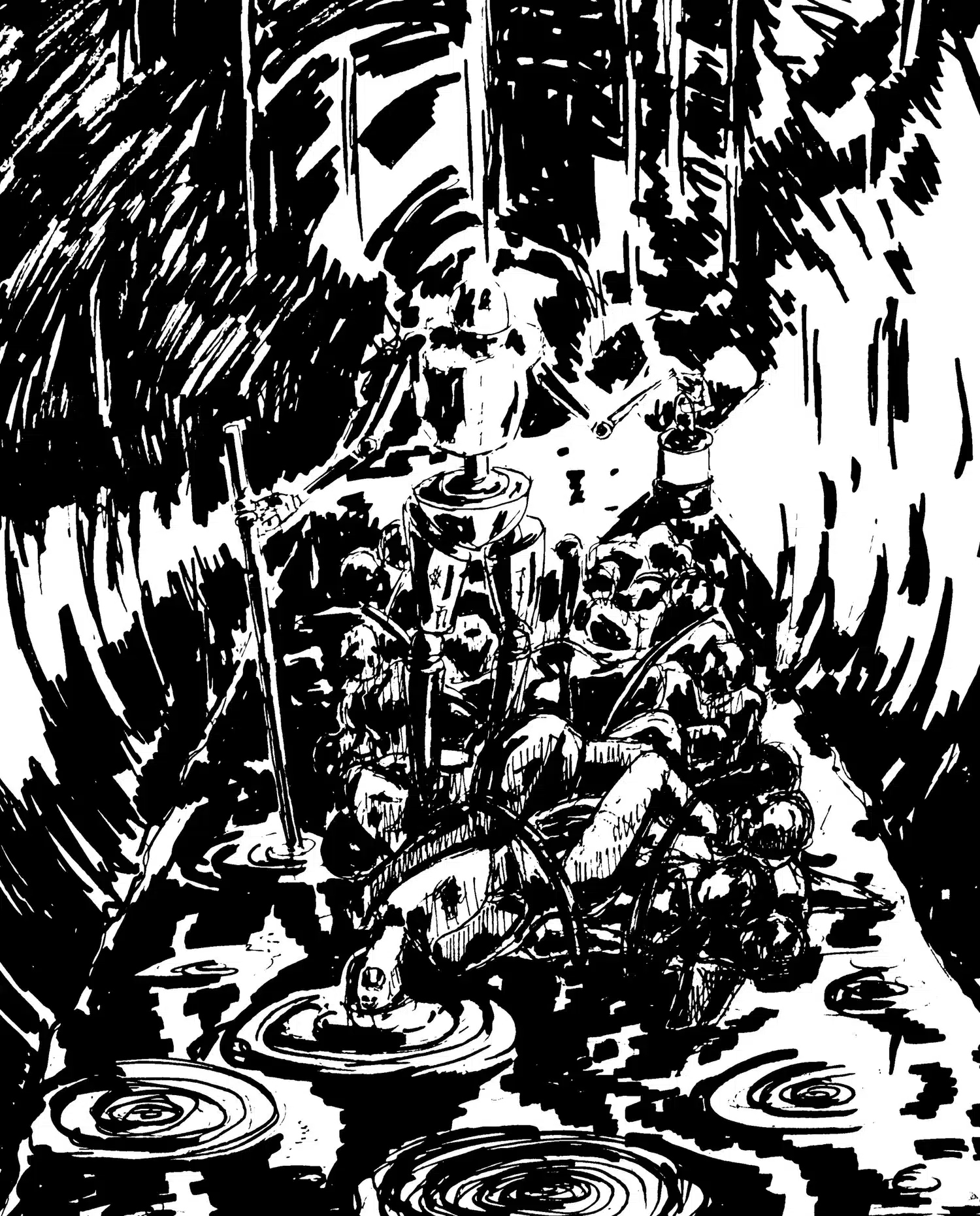 Adam Turl, Illustration of Sewerbot in Tish Markley (Turl), “Sewerbot,” Red Wedge, May 1, 2019.
