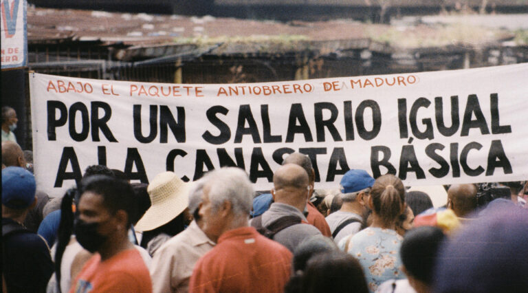 Workers march against Maduro's anti-worker policies