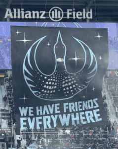 Minnesota United supporters unveiled an Andor-themed tifo at the Minnesota United soccer team’s home opener in 2025.