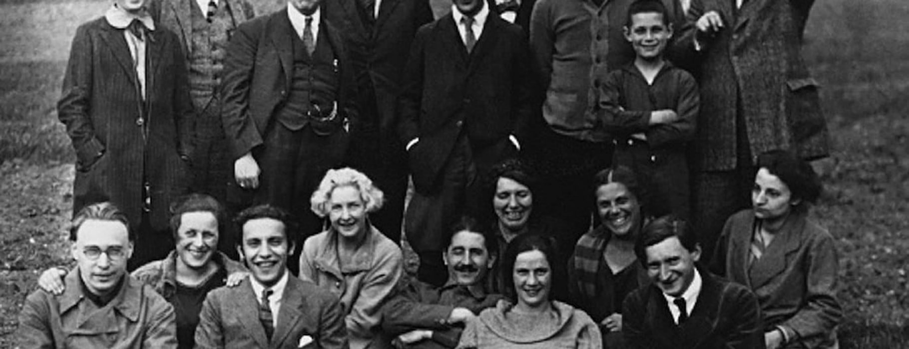 Karl Korsch pictured (middle sitting) in a group photo in a field