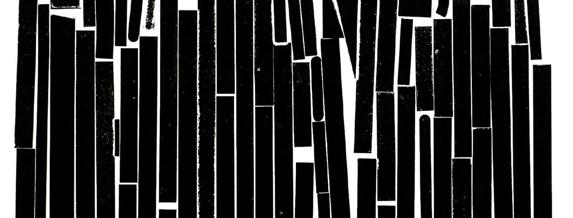 Abstract black and white block print