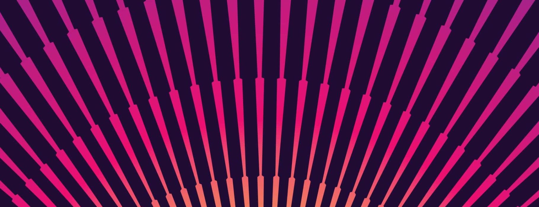 Abstract sunrise rendered in slashes of magenta and gold